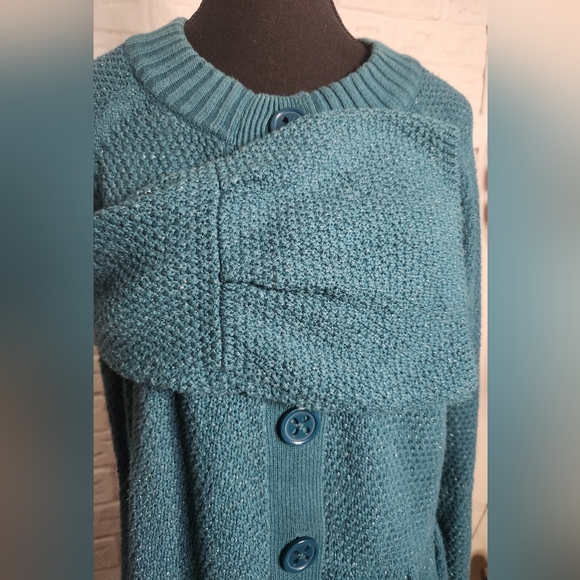 Button-up Cardigan with Bell Sleeves, Sparkly - Picture 7 of 9